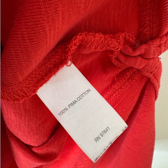 J. Jill Plus 1X Red Pima Knit A-Line Dipped Hem Tunic Top Elbow-Sleeves - Picture 9 of 9